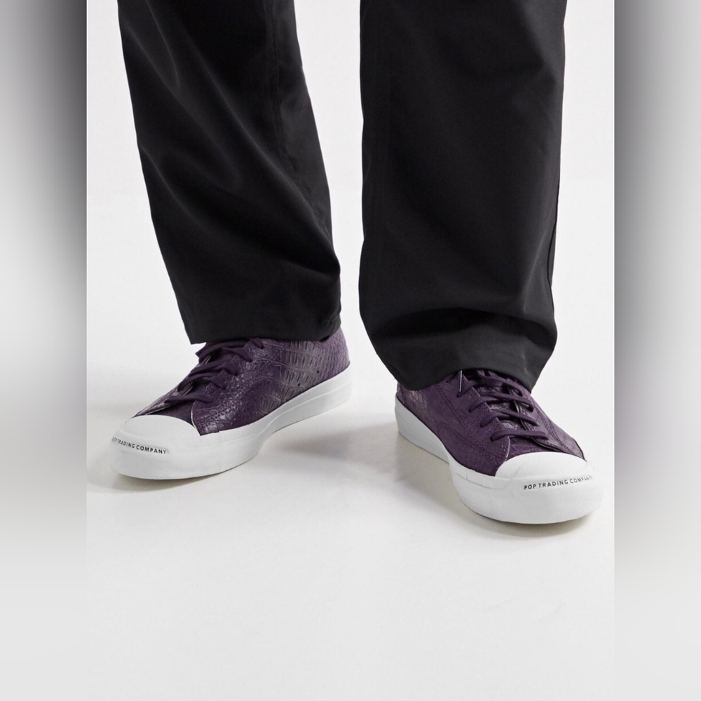- POP Trading CO x Converse MEN'S PURPLE Leather Sneaker NIB